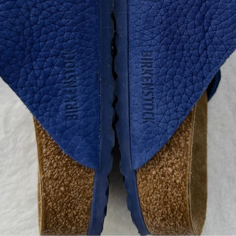 Birkenstock Kyoto Nubuck Leather Desert Buck Indigo Blue Sandals Size 45 US 12